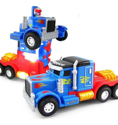 Carro Robot Transformers Tractomula Optimus Niños + Bateria