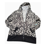 Campera Con Capucha De Lanilla Finita Animal Print Talle M