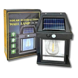 Arandela Parede Solar Externa Luz Led Recarregavel Prova D'a