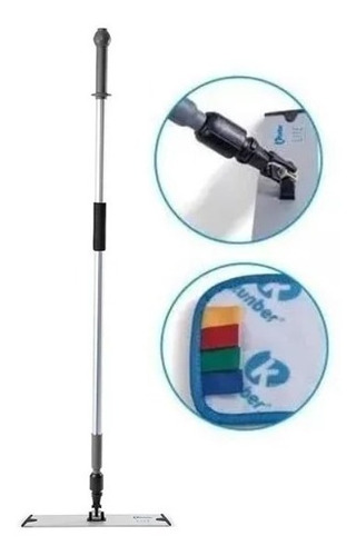 Mop Esfregão Lite Spray Mop Kunber E Refil Microfibra Azul