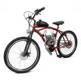 Bicicleta Motorizada 80cc Bike Aro 26 Moskito Cor Vermelha