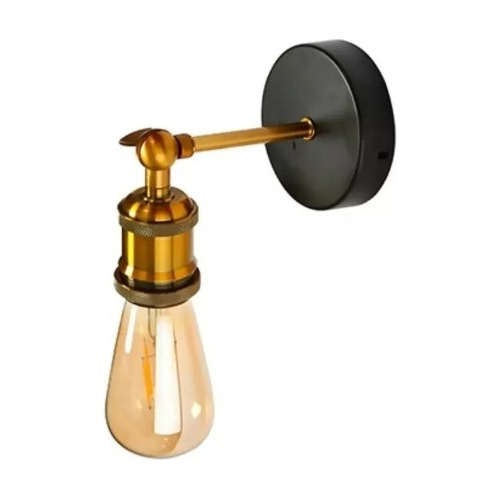 Aplique Lampara Foco Led Muro E27 Bronce Decoracion