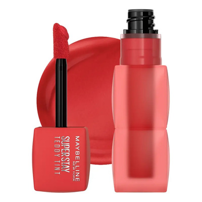 Maybelline Super Stay Teddy Tint, Tinta para Labios Mate Difuminado, Larga Duración 12 Horas, Textura Suave, No Transfiere, A Prueba de Bebidas y Besos, Tono Coquettish, 5 ml | Envío gratis
