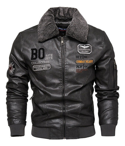 Chamarra De Cuero For Hombre De Moto A La Moda De Pu Engros