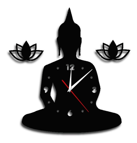 Relógio De Paredes Buda Flor De Lotus Ioga Zen