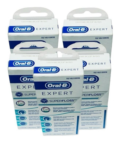 Kit De 5 Cajas De Hilo Dental Superfloss Oral B