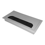 Pasacable De Escritorio Recto Con Cepillo 160x80 Mm Gris