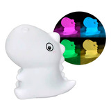 Lampara Velador Silicona Rgb Usb Luz De Noche Dinosaurio