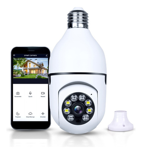 Camera Ip Intelig Lampada Panoramica Yoosee Wifi 360 Espiã