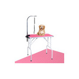 Mesa De Aseo Para Mascotas Leibou Plegable Rosa