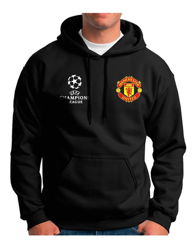 Buzo Hoodie Capota Deportivo Manchester United Champions L H