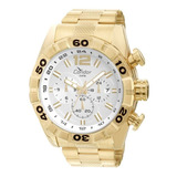 Relógio Masculino Condor Original Dourado Grande Fundo Branco