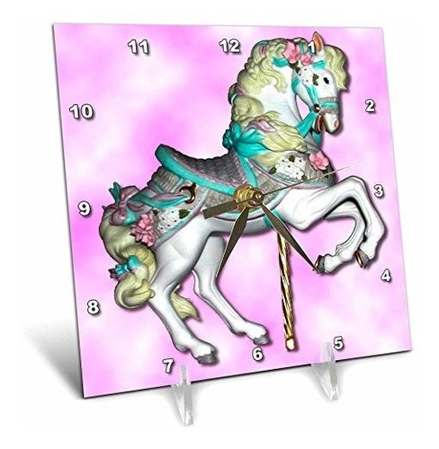 Carrusel Carrusel Caballo En Pink Reloj De Computadora