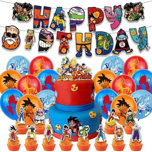 Globos De Cumpleaños Decoración Dragon Ball Goku Kit Fiesta