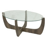 Mesa Ratona Charlotte Wengue Y Vidrio 1 M X 60 Cm