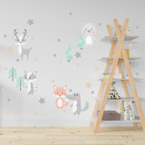 Vinilo Decorativo Infantil Animales Bosque Nordicos Big