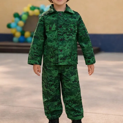 Disfraz Soldado Militar Infantil Camuflaje Para Niño Y Niña Verde Oscuro 12