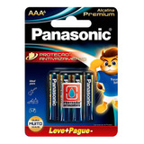 Pilha Alcalina Premium Panasonic Aaa Palito 06 Unidades 