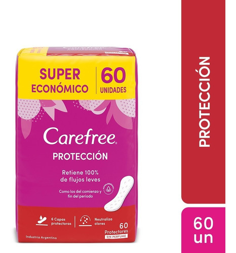 Pack X60 Protectores Diarios Carefree Neutralizador De Olor