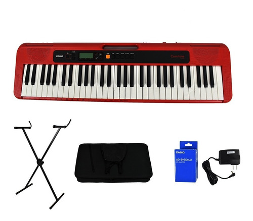 Teclado Casio Ct-s200 Rd +base+estuche Semiduro+ Adap Ad-e95