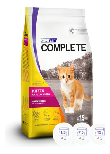 Alimento Vitalcan Complete Gato Cachorro Gatito Kitten 1.5kg