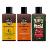 Kit 3x Shampoo Para Barba Lemon Coffee Guaraná Don Alcides