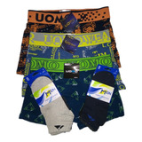 Boxers Uomo X 3 Uds + 3 Pares De Soquetes  Gratis