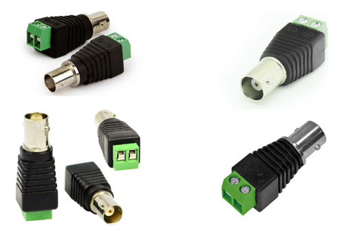 100un Conector Plug Bnc Femea Com Borne Para Cftv