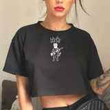 Remera Fuck Off Cat Pupera Corta Mujer Algodon Oversized