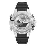 Reloj Hombre Guess Gw0341g1 Cuarzo Pulso Negro En Silicona