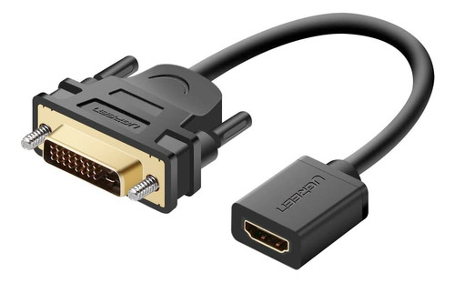 Adaptador De Vídeo Ugreen Dvi Macho P/hdmi Fêmea Preto