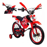 Bicicleta Entrenadora Para Niños  Moto Cross Rodado 16