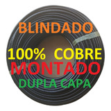 Cabo Rede Cat5e Preto 30m Cobre Externo Blindado Net Montado