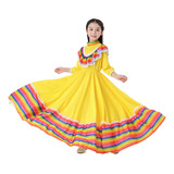 Vestido De Fiesta Étnico Mexicano For Niña
