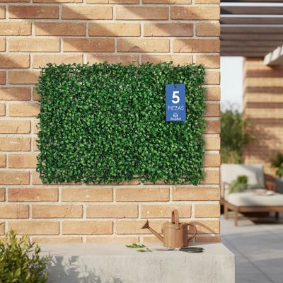 Muro Verde Follaje Artificial Sintético 5 Pzs Por Paquete Shopmall | MercadoLibre