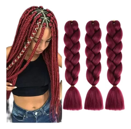 Extensiones De Kanekalon Cabello Trenzado Africano, 3 Pzs