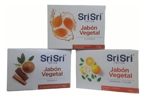 Srisri- Jabon Vegetal De 100g Combo 3x