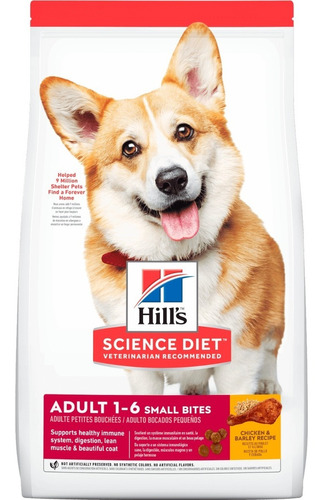 Alimento Hill's Science Diet Small Bites Para Perro Adulto De Raza Pequeña Sabor Pollo Y Cebada En Bolsa De 6.8 Kg