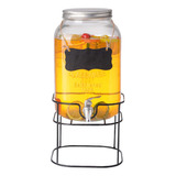 Dispensador Bebidas 8 Litros Mason Jar Vitrolero Base Metal