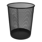 Cesto Papelero Tacho Basura Negro Grande Metalico 35 Cm