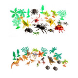 Pack Muñecos Dinosaurios T Rex Juguete + Insectos Araña 