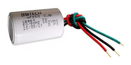 Capacitor Duplo 3 Fios 4uf+6uf 250v Ventilador De Teto- Und