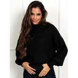 Blusa Feminin Trico Sueter Blusinha Manga Longo Moda Inverno