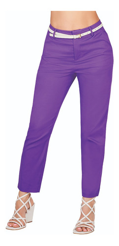 Pantalon Mujer De Vestir Morado 903-17