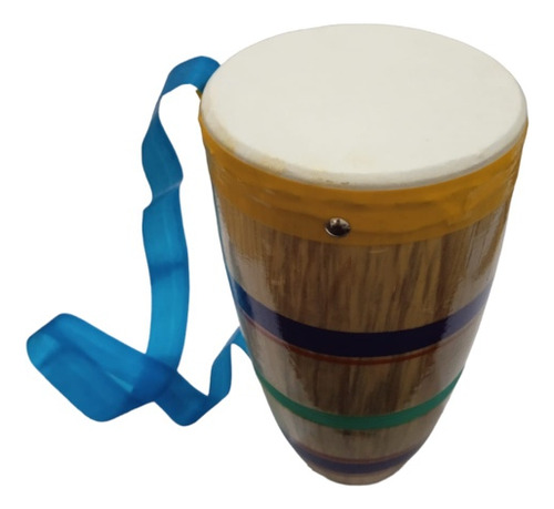 Conga Infantil C Cinta, De Madera 20cm De Alto Tambor Music