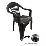 Cadeira Plástica Poltrona Confortável E Resistente P/182kg