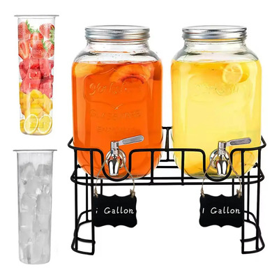 2 Vitroleros Dispensadores De Bebidas De Vidrio 4 L Cada Uno | Envío gratis
