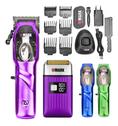 Kit Maquina Wmark Corte Ng 9003 + Ng 996 Shaver Finalização Cor Lilás 110v/220v