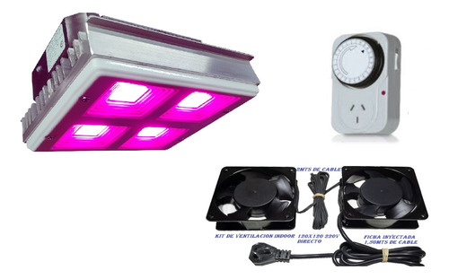 Panel Led 200w+ Timmer + Kit De Ventilacion 4  Ruleman