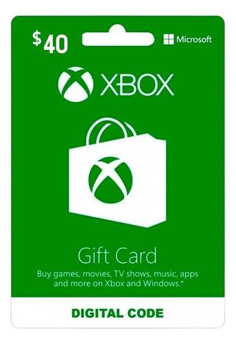 Tarjeta Xbox Gift Card - 40usd - Cuentas Eeuu